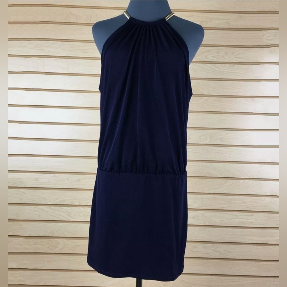 Jessica Simpson Blue Halter Sheath Mini Dress Size 14